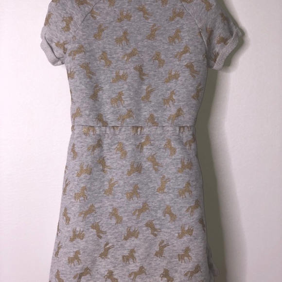 Gymboree girls gray gold sweatshirt unicorn dress - Picture 2 of 3